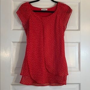 Red Roz and Ali Polka Dot Shirt